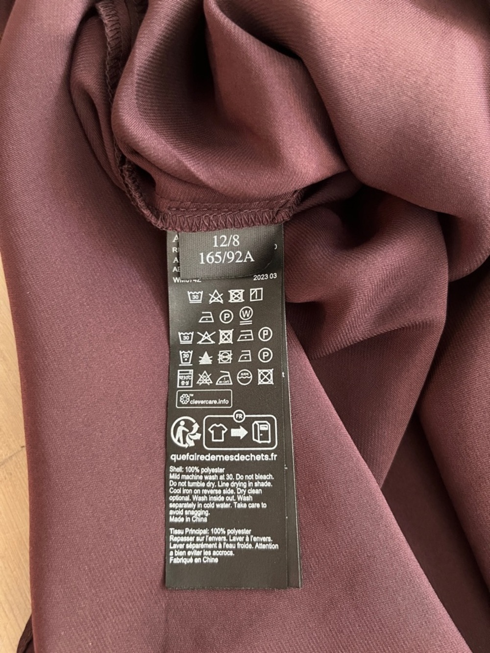 AllSaints Abi Long Sleeve Draped Asymmetrical Top in Port Purple. size 8. NWT. - Picture 4 of 12